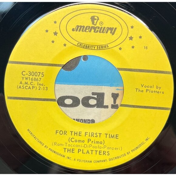The Platters Twilight Time / For the First Time 45 Doo Wop Jukebox Mercury 30075 - Picture 2 of 6